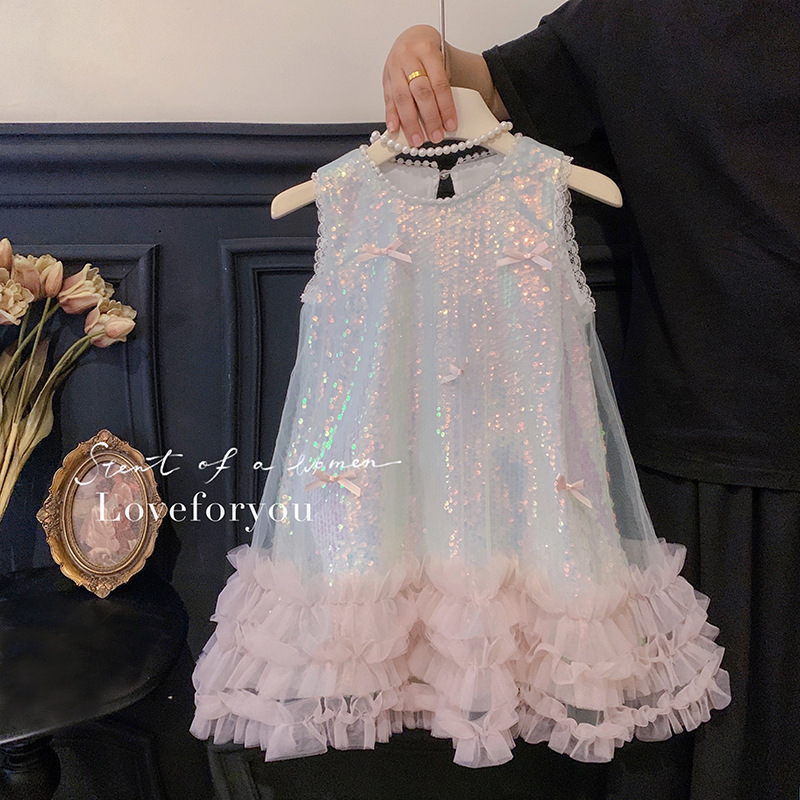 Baby Clothing High End - Robe d'été pour filles, gilet à