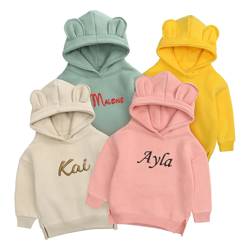 Baby Clothing Embroidery - Sweat à capuche ours brodé personnalisé
