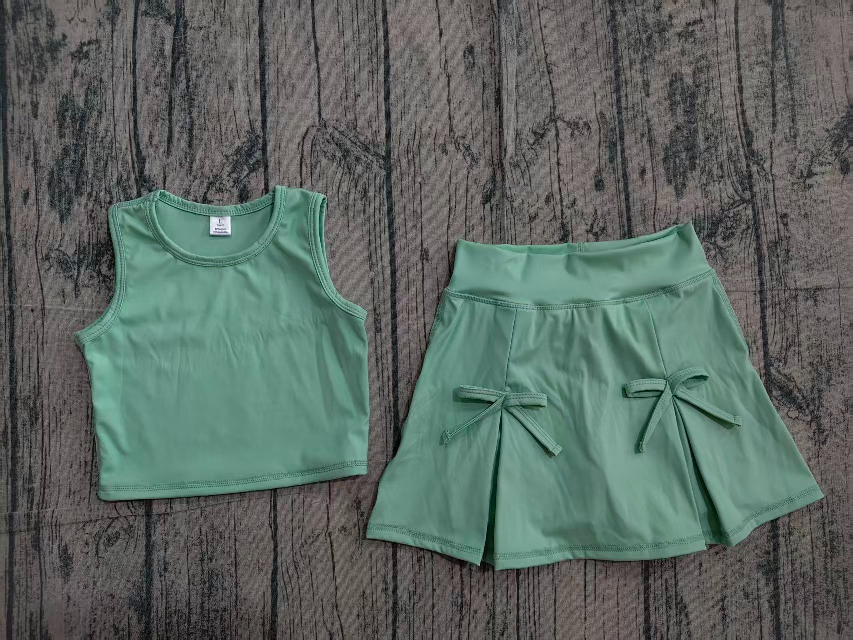Baby Clothing Wholesale - Ensemble vert pour bébé fille :