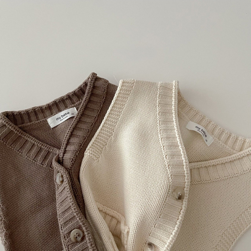 Gilet tricoté sans manches pou - Knit Cardigan Infant avis et prix